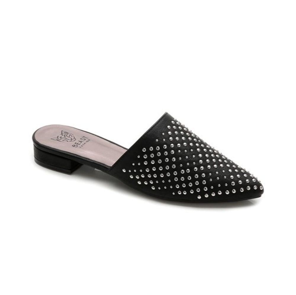 Black Studded Mule Shoe